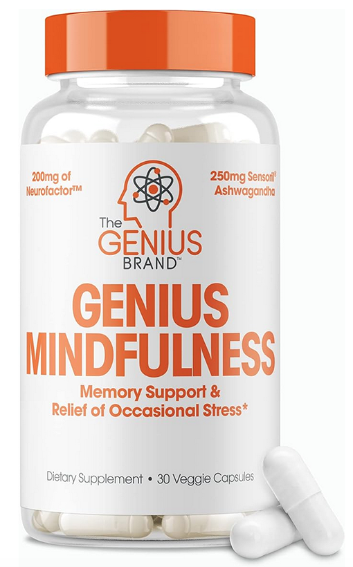 Genius Mindfulness Supplement, Nootropic Cognitive Brain Booster Enhances Memory, Focus & Energy